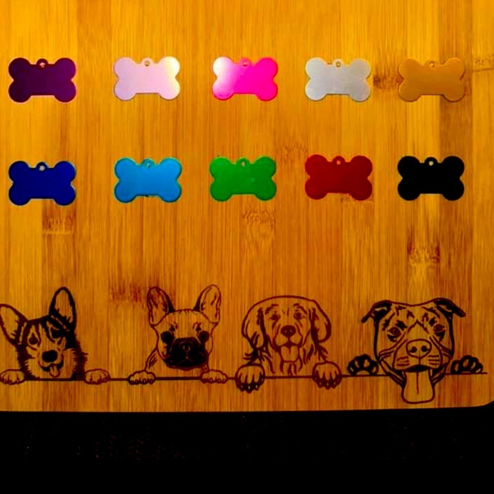 Dog Bone Personalized Pet Tag 1 Side